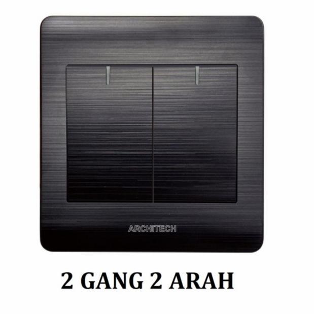 Saklar Seri Architech Silver Aluminium 2Gang(Not Panasonic)