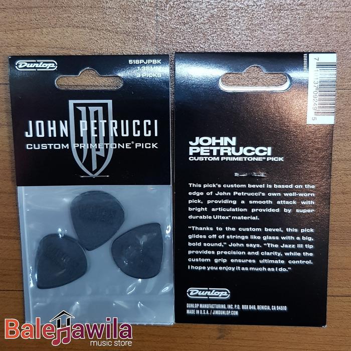 Dunlop 518-JPBK John Petrucci Primetone Black Guitar Pick 3-pc Pack Pick Dunlop 518PJPBK