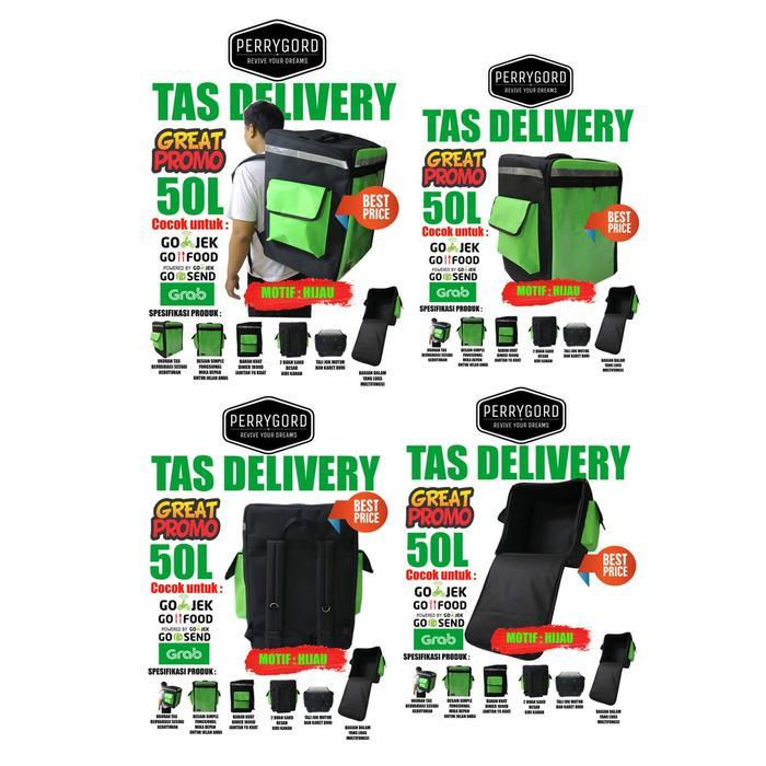 Tas Kurir Gojek Tas Delivery Tas Motor Ransel Untuk Kirim Barang 50 Liter Warna Hitam Best Seller