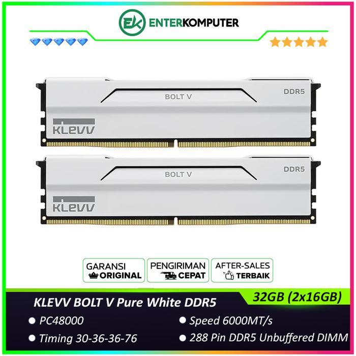 KLEVV BOLT V Pure White DDR5 PC48000 6000MHz 32GB (2x16GB) CL30 / RAM 32GB