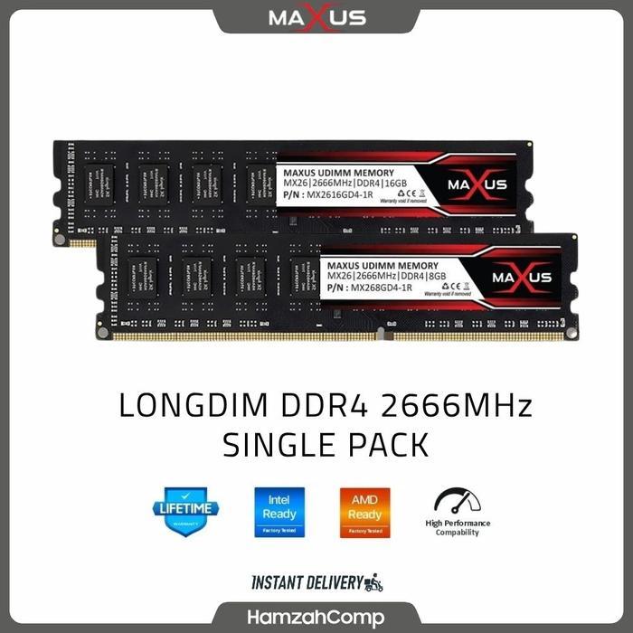 RAM DDR4 16GB / 8GB 2666MHz Maxus RAM KOMPUTER / RAM LONGDIMM INTEL AMD DDR4