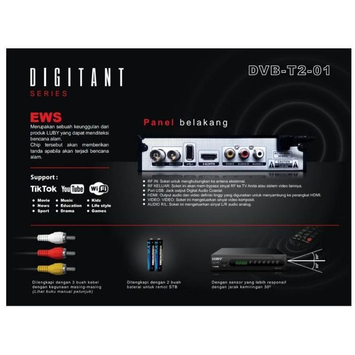 Set Top Box Digital DVB T2-01 LUBY - STB LUBY DVBT2 SIAP DIGITAL