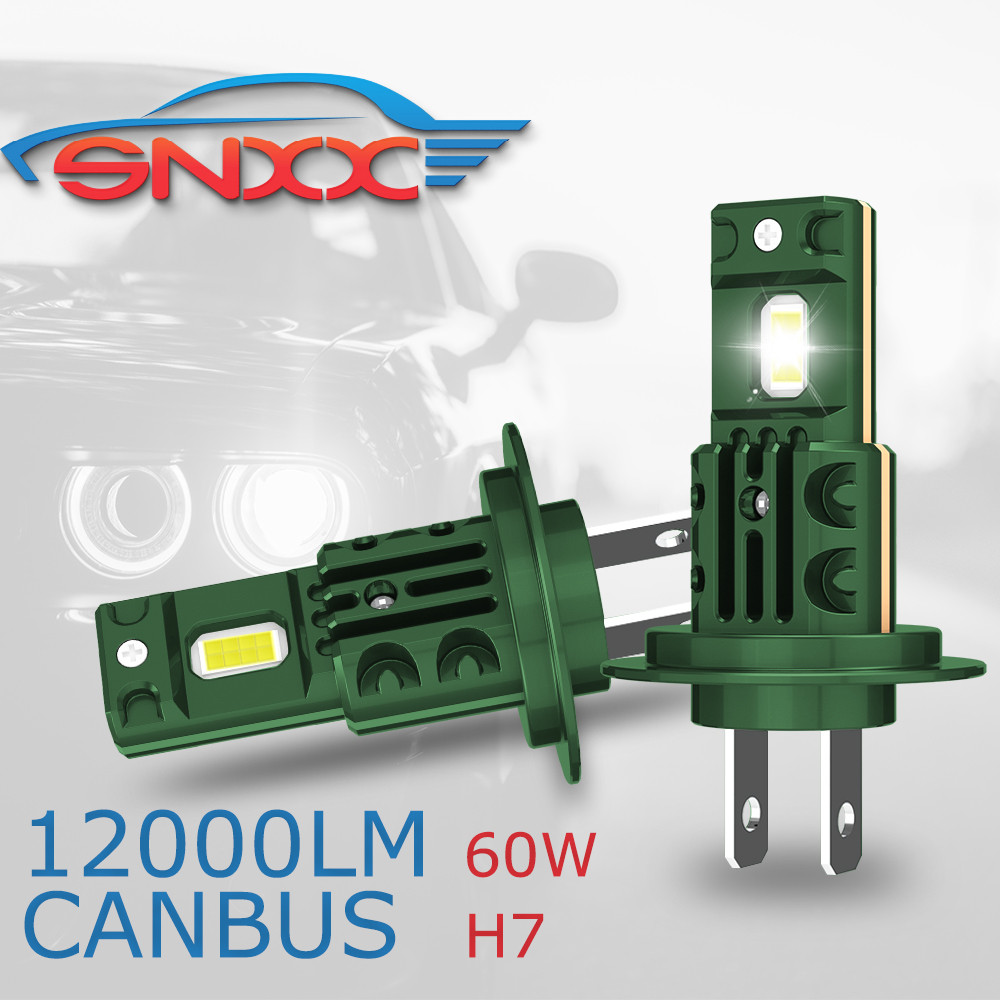 SNXX 2PCS Fanless H7 LED Bulb 1:1 Mini Size Head Lamp Wireless 12000LM CSP LED Chips H7 Car LED
