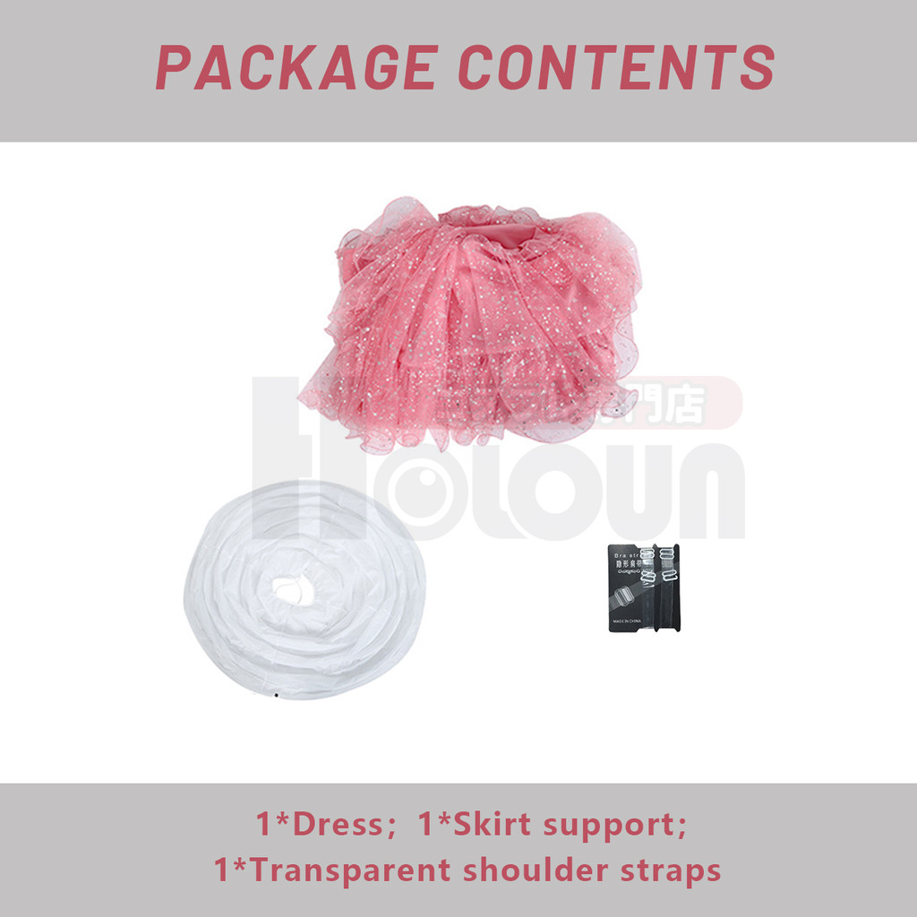 Holoun Film Glinda Cosplay Costume Pink Dress Crinoline Animation Convention Halloween Christmas
