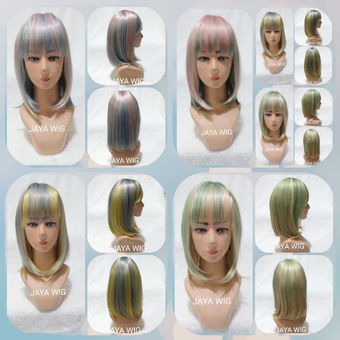 Sale Rambut Palsu Wanita Warna Ombre /Wig Bob Pendek / Wig Pendek Warna