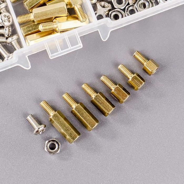 Paket Lengkap Set Standar Heksagonal Kit Spacer Aksesoris Pcb Model M3 180 Pcs Gold/Spacer Pcb Baut