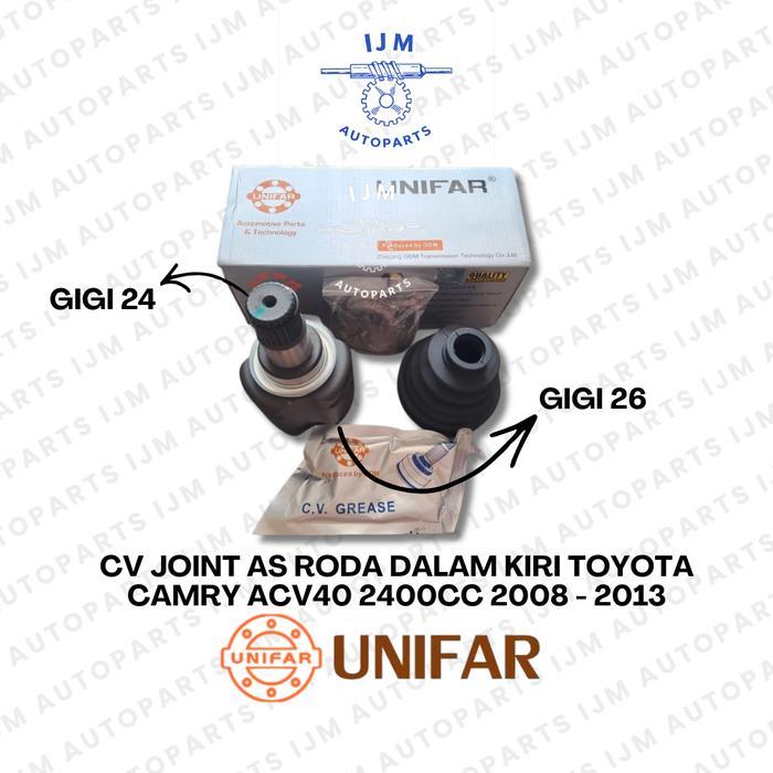Cv Joint As Roda Dalam Kiri Toyota Camry Acv40 2400Cc 2008 - 2013 Unifar