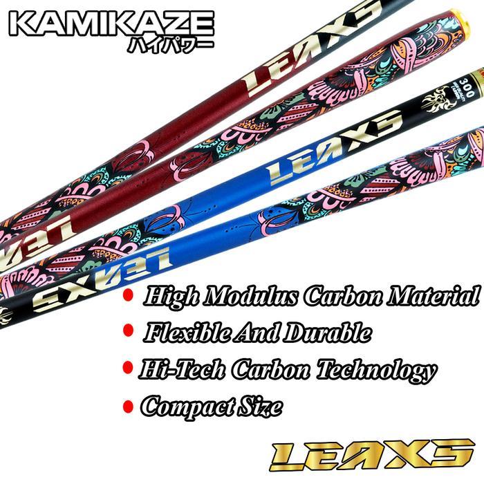 Kamikaze Joran Pancing Tegek Leax 180Cm - 450Cm Hi-Carbon Blank Compact Size Kuat Dan Ringan Joran