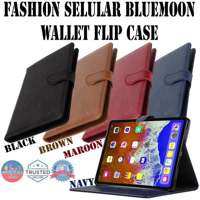 iPad 5 Bluemoon Flip Cover Tablet Case Fashion Selular Kulit Asli Faux Leather dengan 2 Slot Kartu