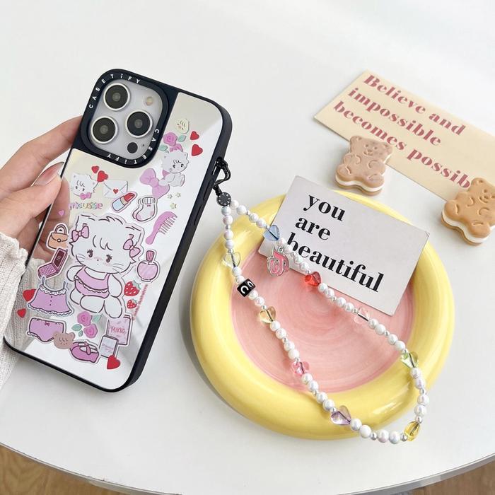 Casetify High Version Phone Chain Popular Stringed Pearls Phone Case Lanyard Lanyard Bag Pendant