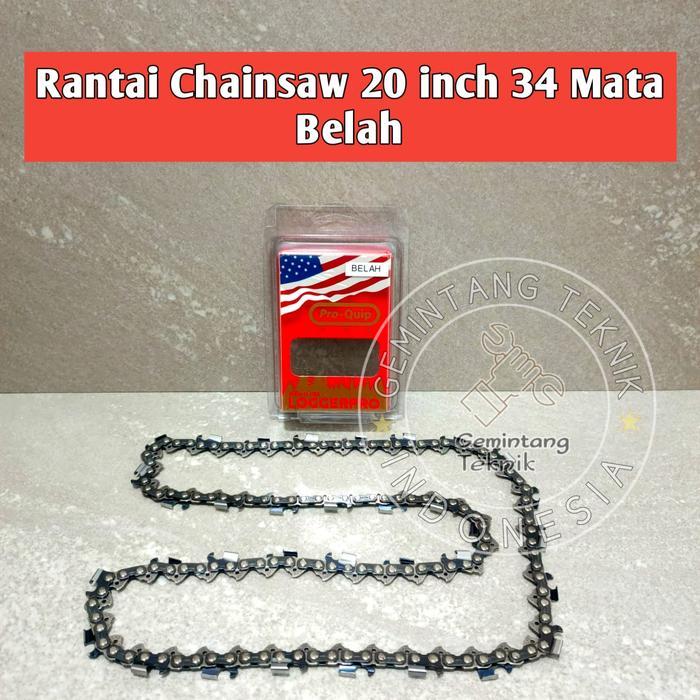 RANTAI SENSO BAR 20 INCH 34 MATA BELAH MERK PRO-QUIP ORIGINAL / RANTAI CHAINSAW BAR 20 INCH 34 MATA