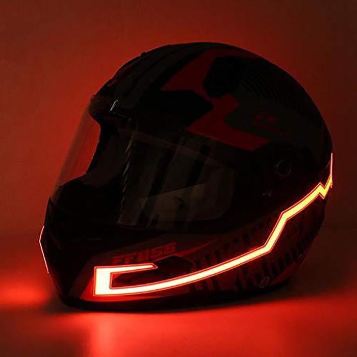 2Pcs Helm Lampu Led Sein Strip Tahan Air Untuk Motor Universal Led Helmet - Safety Warning Malam Set