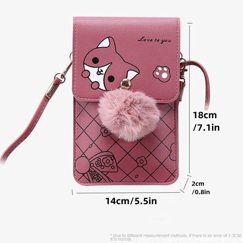 Women Multi-functional Touchable Cell Phone Pocket Card Purse Crossbody Shoulder Bags Daily Pouch