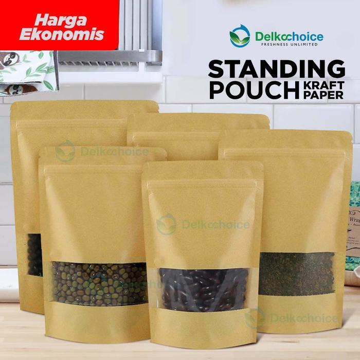 STANDING POUCH WINDOW ZIPLOCK KRAFT PAPER EKONOMIS