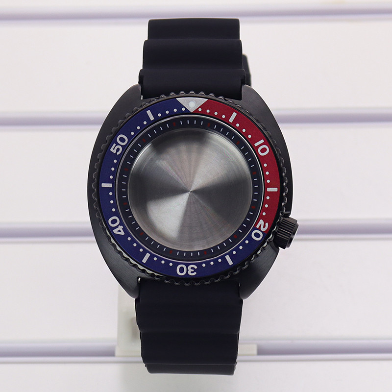Sapphire Glass 45mm Watch Case Stainless Steel For Mod 6105 Turtle Abalone Case for Seiko NH35 NH36