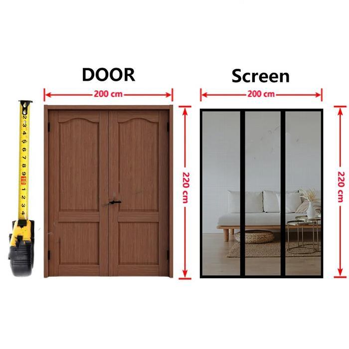 Tirai Magnet Anti Nyamuk 3 Sisi - Tirai Pintu Magnet Fiberglass Magic Mesh Net