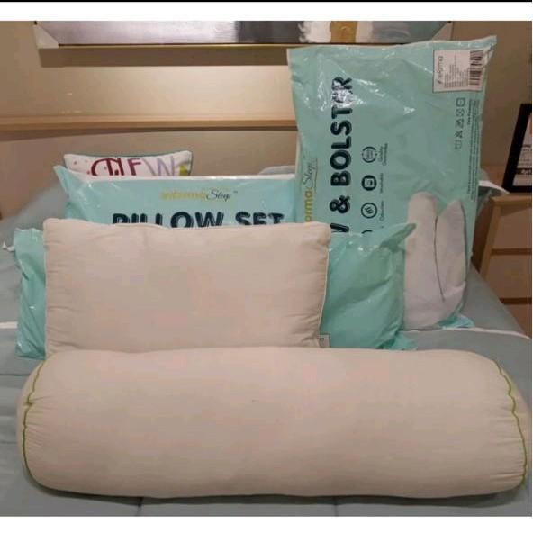 one set bantal dan guling informa putih perlengkapan kamar tidur aksesoris kasur