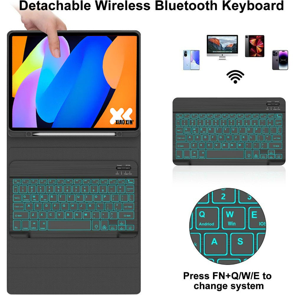 Case for Lenovo Xiaoxin Pad 2025 11 Inch TB335FC,Bluetooth Keyboard cover for Lenovo Xiaoxin Pad