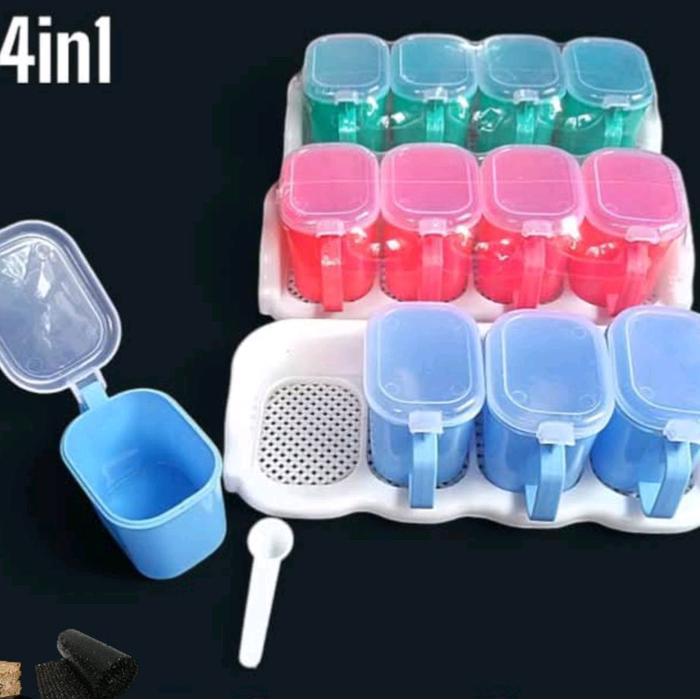 tempat bumbu plastik 4in 1 + sendok
