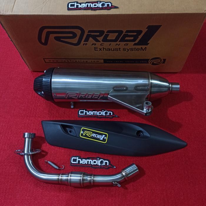 Knalpot Standar Racing Stainless Cup V ROB1 Mio Sporty Mio Smile