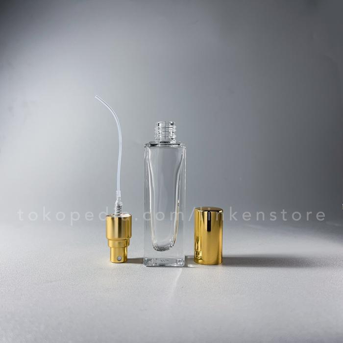 Botol Spray 15ml Kaca Tebal Kotak - Refillable Travel Size Parfum