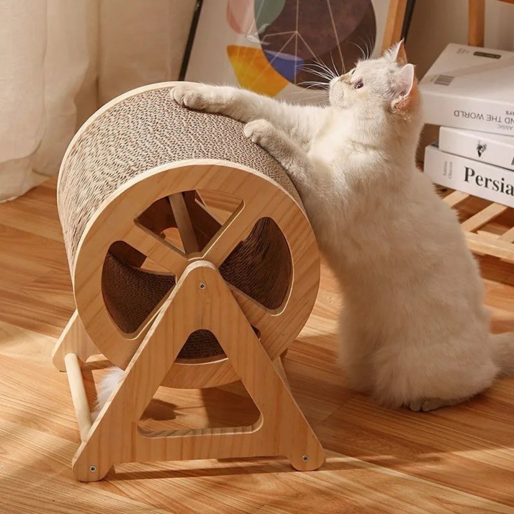 solid wood Training Cats Climbing Frame Big Cat Climbing Wheel Pet Treadmill Interactive Cat Toy Tra