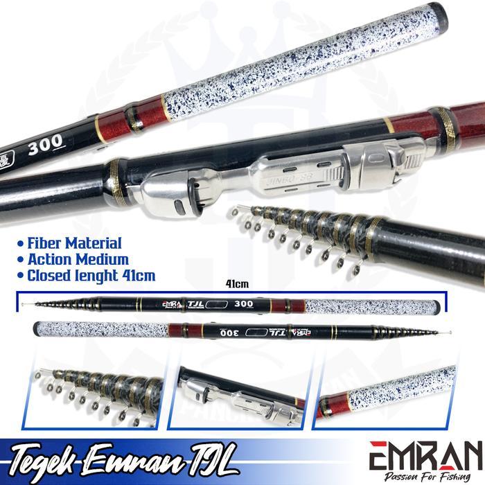 Siap Pakai Joran Tegek Set Kolong Emran Tjl Ruas Pendek Material Fiber Ruas Tertutup 40Cm Ringan
