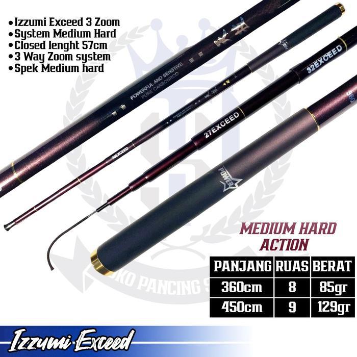 Pancing Joran Tegek Izumi Exceed 3 Zoom System Medium Hard Cod Gratis Ongkir