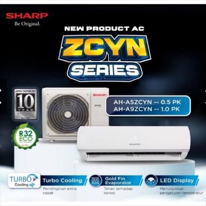 Ac 1Pk Sharp Ah-A 9 Zcyn Turbo Cool Ac Sharp 1 Pk Ah-A9Zcyn R32 Populer