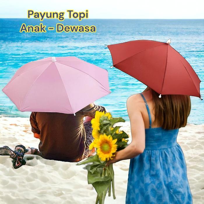 Premium Payung Topi Osaka / Topi Payung Kepala Simple Tanpa Gagang Original