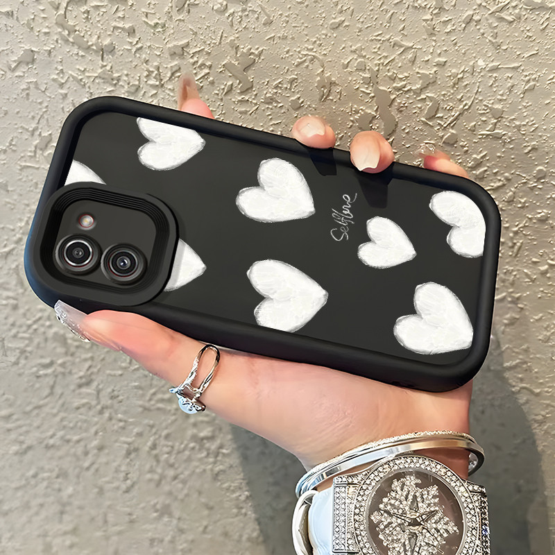 Casing Hp Samsung Galaxy A03 Core A02 M02 Case Pola Hati Putih Kasing silikon Cesing Ready Stock Kes