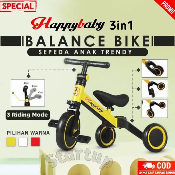 Pacific - Sepeda Anak Roda 3 Happy Baby Balance Bike 3 In 1 Sepeda Anak