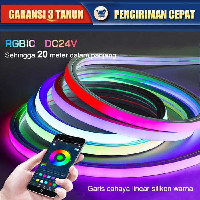 Led strip Lampu Strip RGB Fleksibel Lampu Strip Kamar Tidur Kamar 3M-20M Lampu Strip LED RGBIC 24V