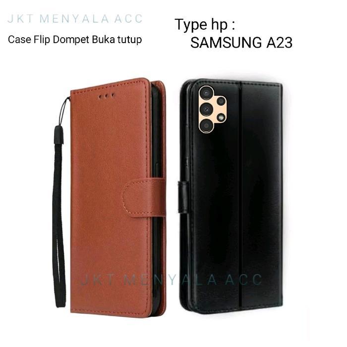 Case Untuk Samsung A23 Flip Cover Wallet Leather Casing Dompet Kulit ( Case Untuk Samsung A23 ) Slot
