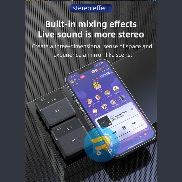 Mic Wireless Hp Kamera Vlog Youtuber Portable Mic For Iphone And Android Kamera Dslr Sx9 -