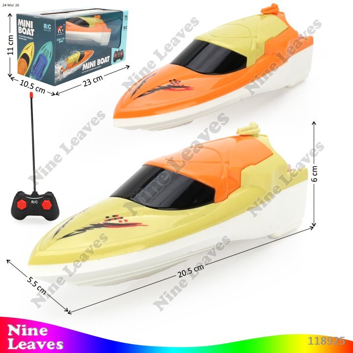 Mainan RC Remote Control Kapal Boat Lampu Mini Boat 40 MHz 2 Channel