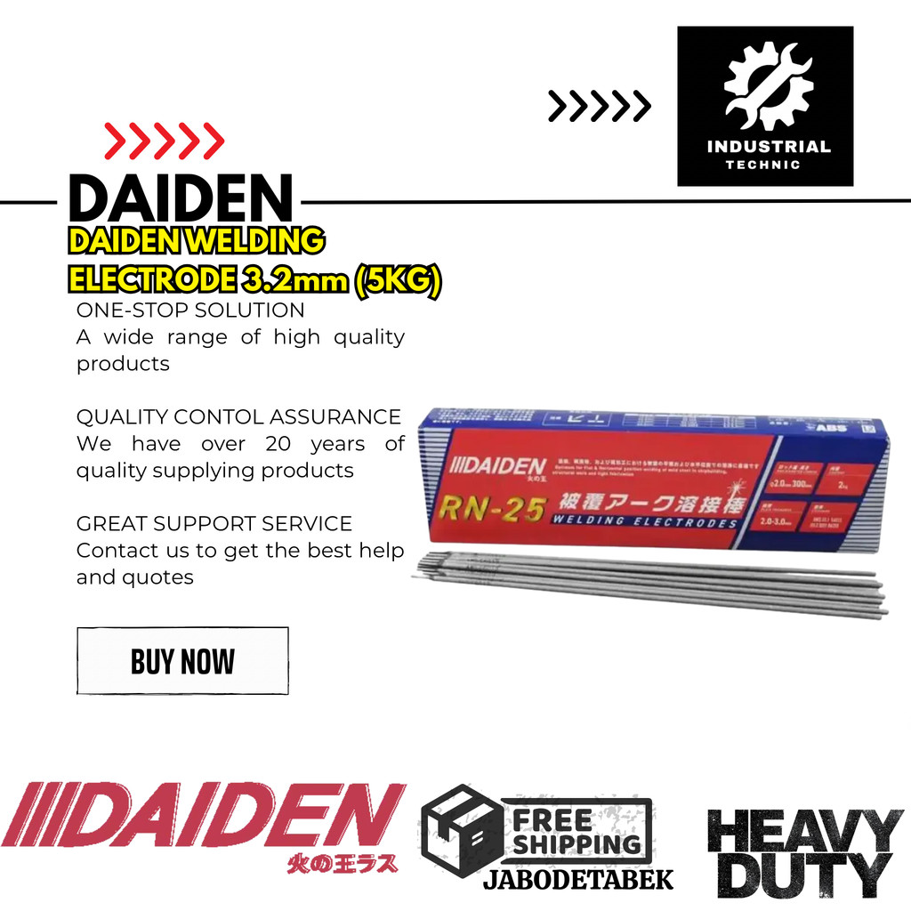 DAIDEN WELDING ELECTRODE 3.2mm (5KG) KAWAT LAS / KAWAT ELEKTRODA