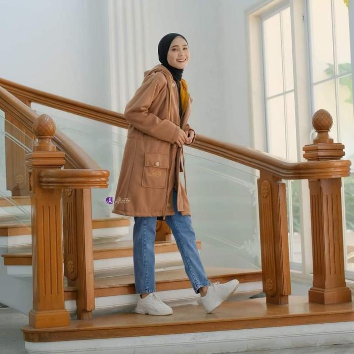 Outer Wanita Kekinian Outer Hijab Ori Alietha Jaket Hodie Terbaru Ootd Wanita Masakini Panjang Super