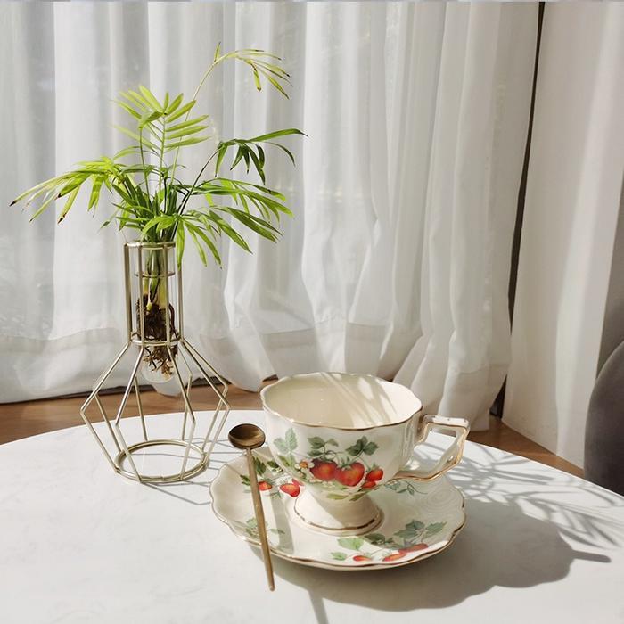Ready Lourdes Tea Pot Set / Teko Cangkir Teh Keramik Eropa Cantik Aesthetic -Gratisongkir