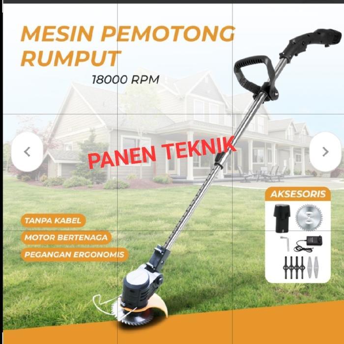 POTONG RUMPUT BATERAI CORDLESS 12V GRASS TRIMMER CUTTER