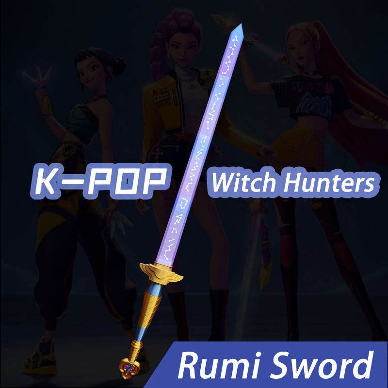 Kpop Rumi Telescopic Sword With Symbol Rune Hunters Sword Cosplay Prop Special Props For