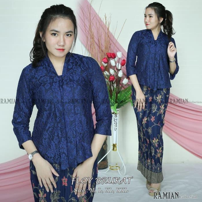 New Setelan Kebaya Modern Kutubaru Floy Brokat / Floy Brukat Grey / Abu Dan Pilihan Warna Lain