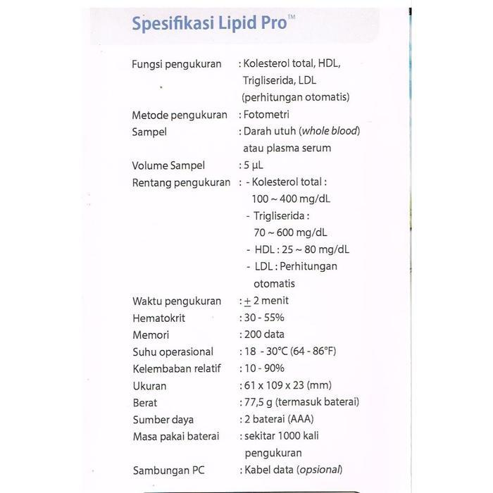 Lipid Pro Kolesterol Trigliserida Hdl Ldl Glucose Meter Alat #Gratisongkir