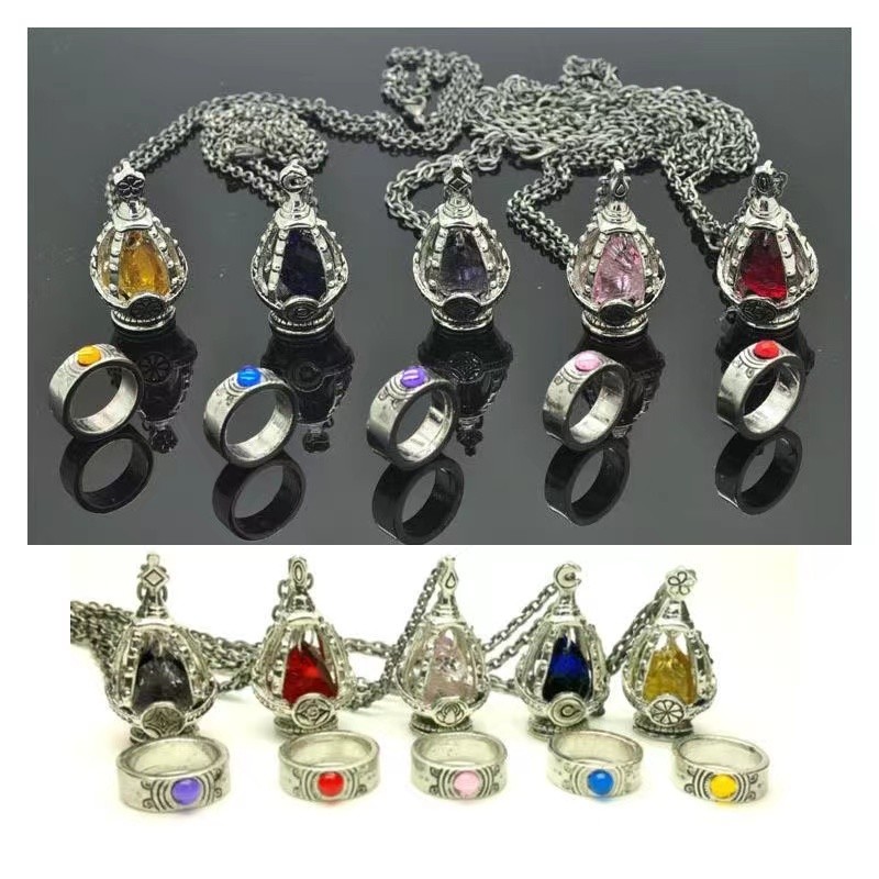 Anime Puella Magi Madoka Magica Pendant Soul Gem Necklace Crystal Drop Ornaments Ring Cosplay