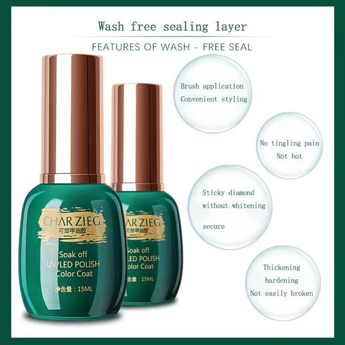Char Zieg Functional Top Base Matte Coat Gel Nail Polish UV LED Soak Off Gel Cat Kuku Kutek CHARZIEG