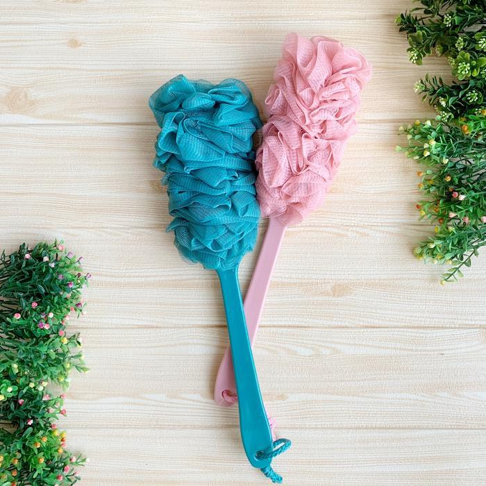 Spon Mandi Shower Puff Gagang Panjang