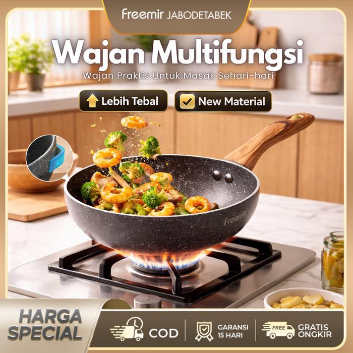 [CREHOM] freemir Wajan Anti Mengelupas Cekung 20 cm Granit Wajan Anti Lengket Asli Wajan Panci
