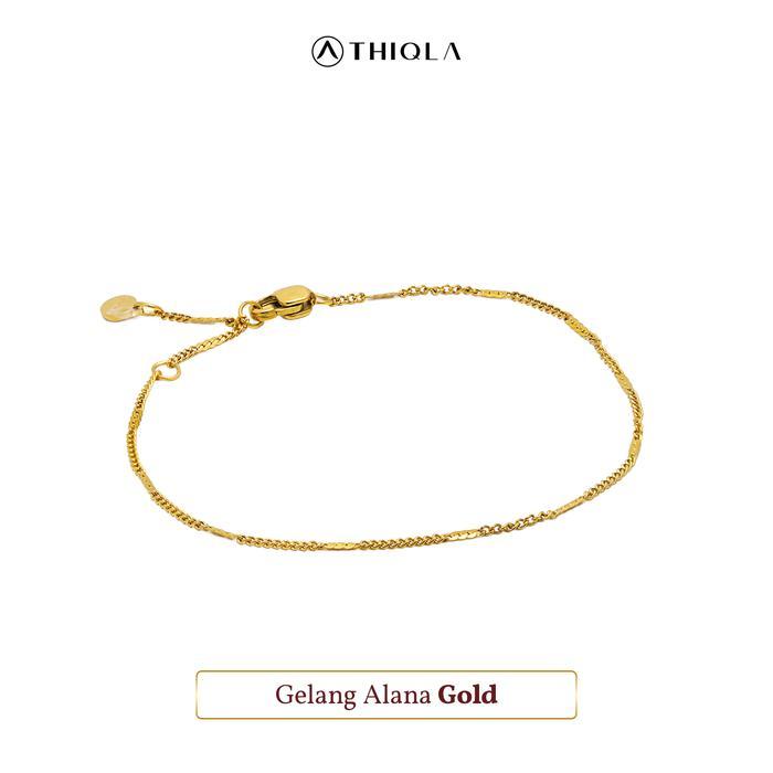 Thiqla - Gelang Tangan Wanita Alana - Gelang Tipis Kecil Elegan Mirip Gelang Emas Asli - Gelang