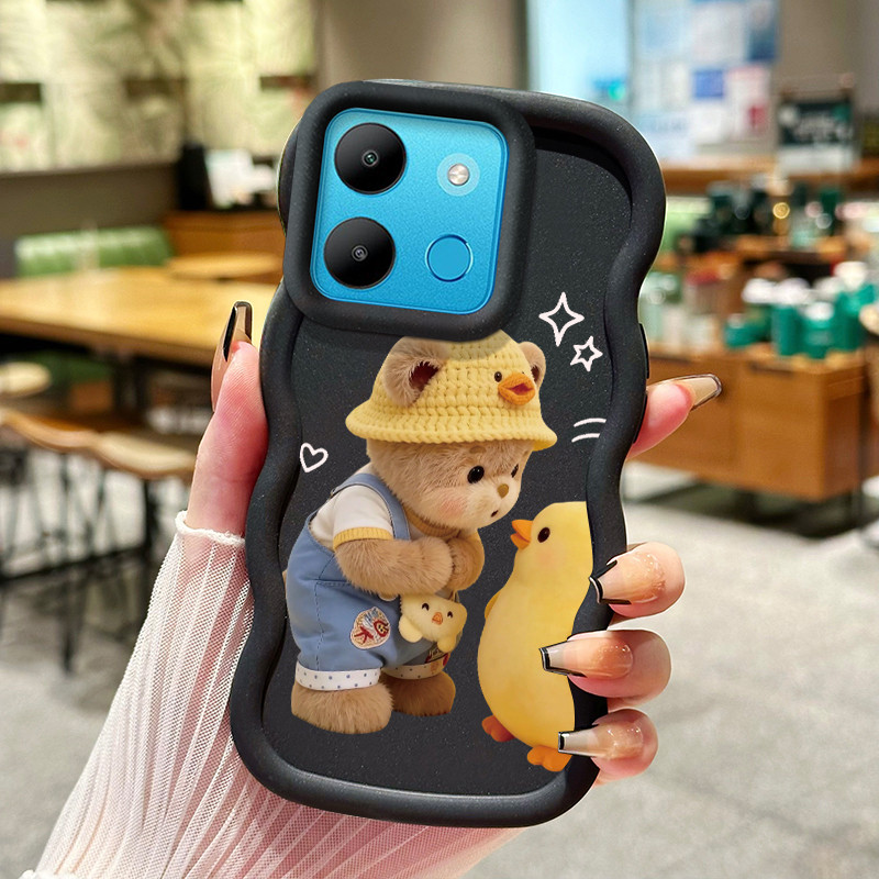 Casing Untuk Infinix Smart 7 Case Casing pola Beruang kecil dan bebek Kasing HP ceruk Kesing mewah C