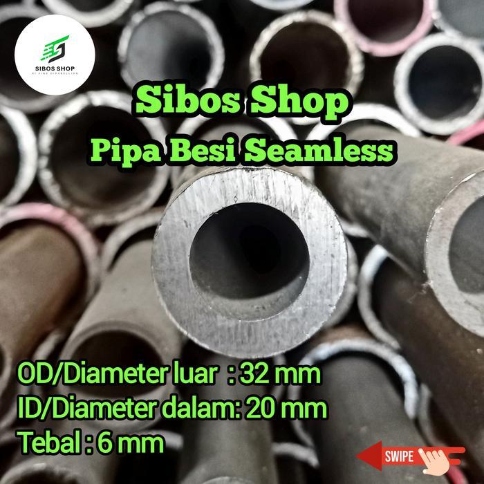 Pipa Besi Seamless Od 32mm / Id 20mm Tebal 6mm Panjang 20cm